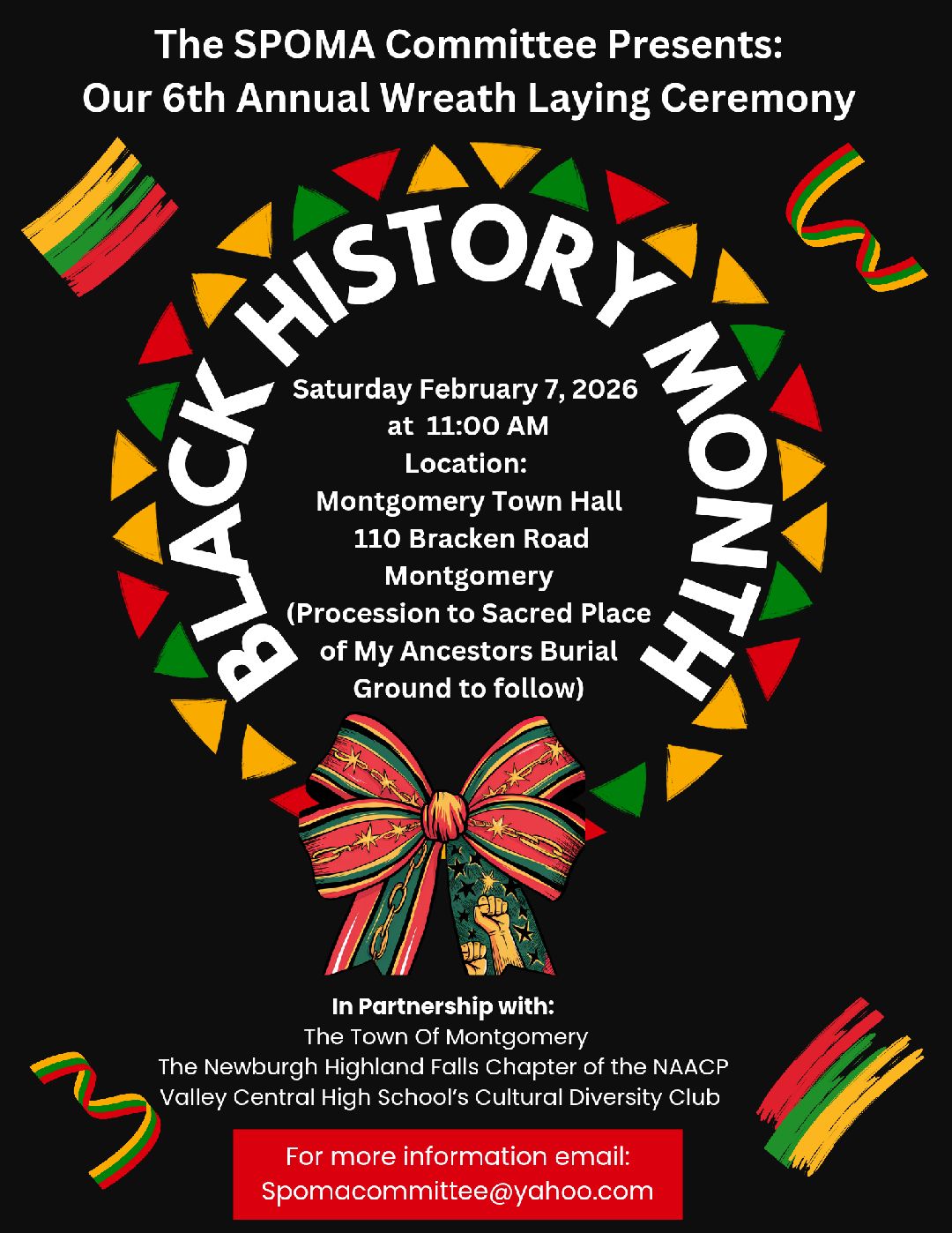 The SPOMA Committee Present: Our 6th Annual Wreath Laying Ceremony in Honor of Black History Month